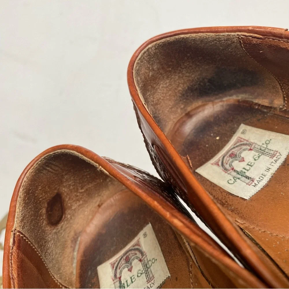 🍄 3/$30 Vintage Leather Tassel Loafers Made in Italy